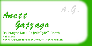 anett gajzago business card